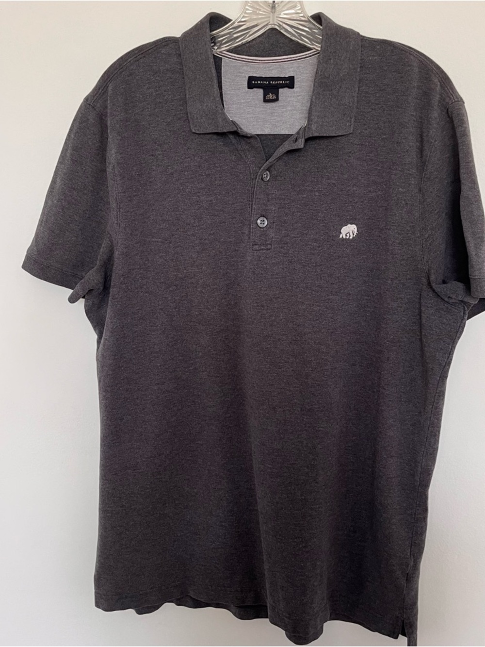 Banana Republic Dark Charcoal Polo with Embroidered Logo
